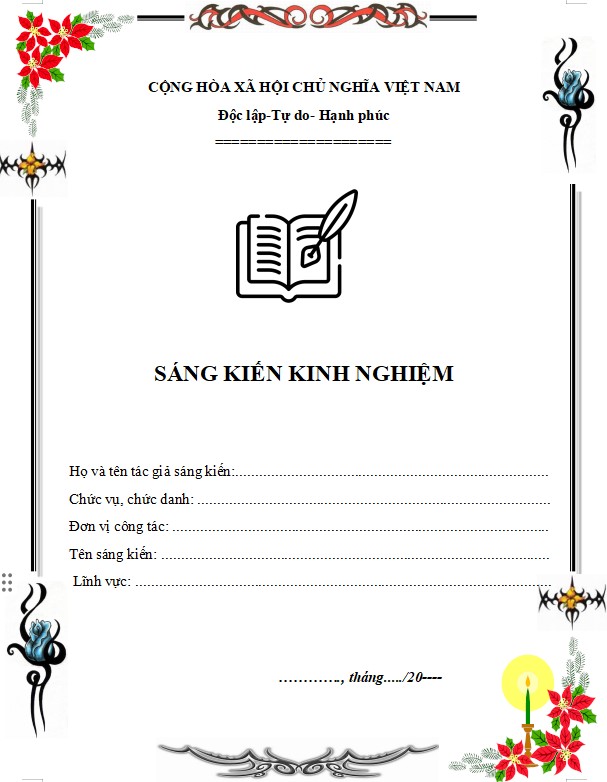 Mẫu bìa sáng kiến kinh nghiệm tiểu học