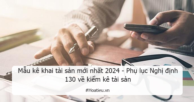 Phụ lục kê khai tài sản theo Nghị định 130