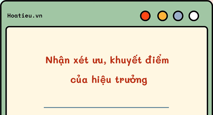Những điểm mạnh của hiệu trưởng