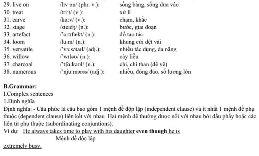 Bài tập Tiếng Anh lớp 9 theo từng unit chương trình mới