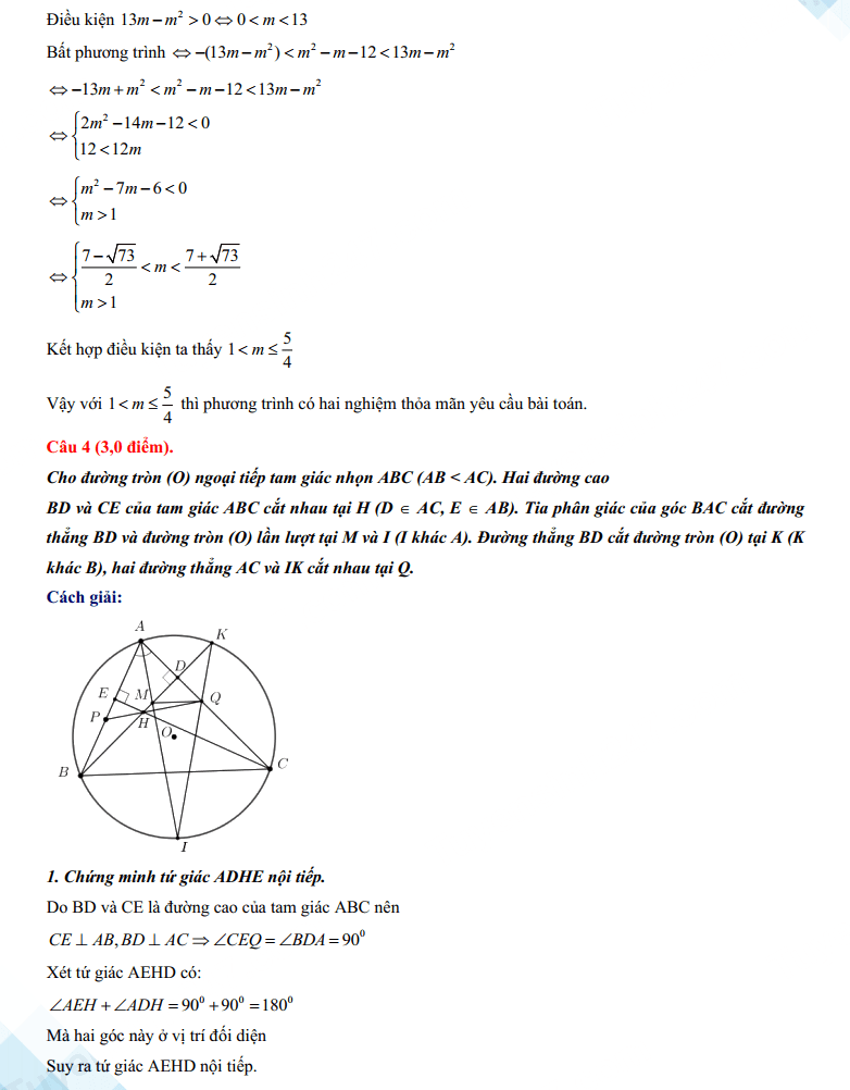 Đáp án đề Toán vào 10 chuyên Lam Sơn 2024