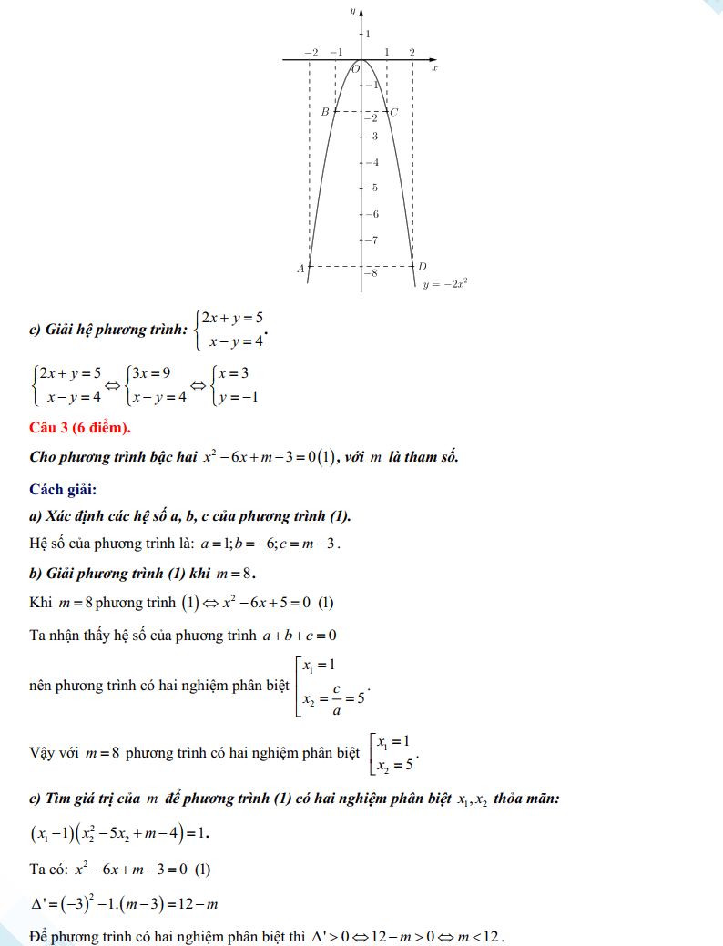 Đáp án đề thi vào 10 Bạc Liêu 2024 môn Toán