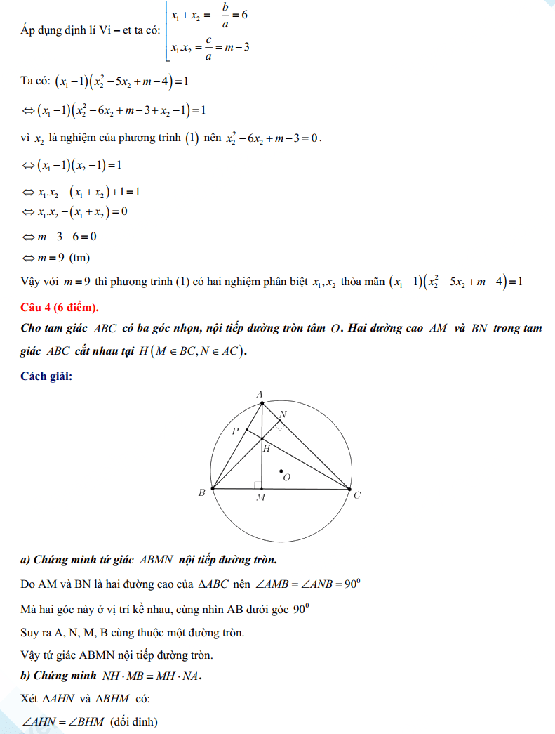 Đáp án đề thi vào 10 Bạc Liêu 2024 môn Toán