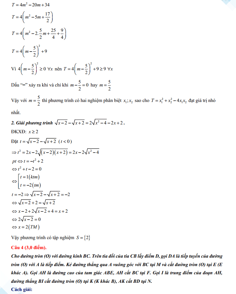 Đáp án đề Toán chuyên Lê Hồng Phong Nam Định - đề 2
