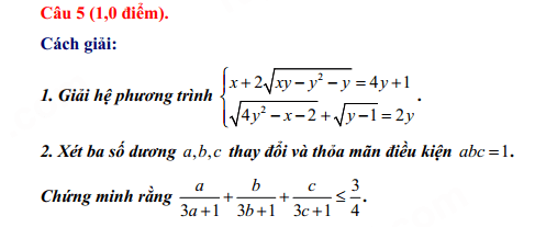 Đáp án đề Toán chuyên Lê Hồng Phong Nam Định - đề 2