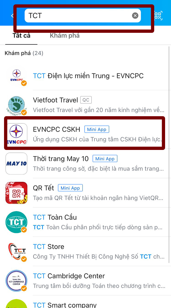 Cách tra cứu tiền điện trên Zalo
