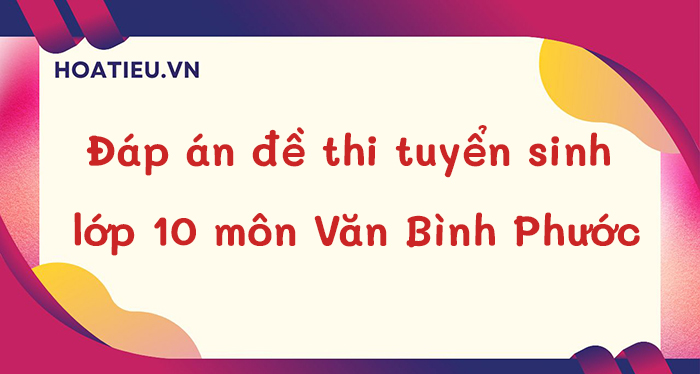 Đề thi tuyển sinh lớp 10 môn Văn Bình Phước