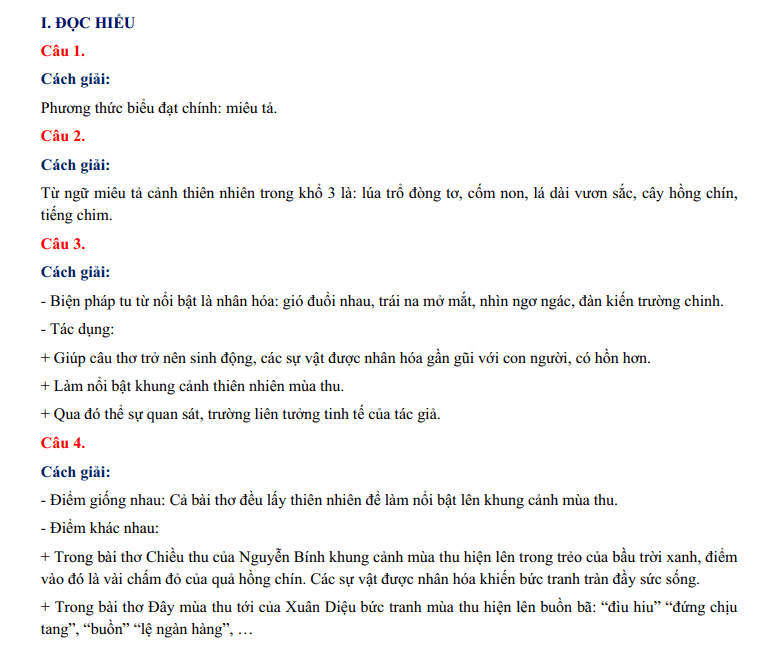 Đáp án đề thi vào 10 môn Văn Bình Dương 2024