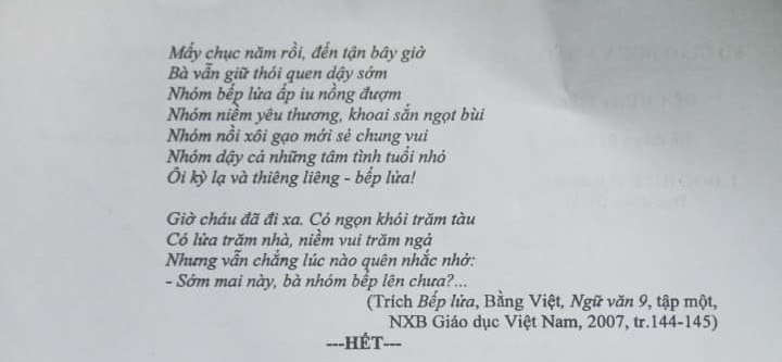 Đề thi tuyển sinh lớp 10 môn Văn Bình Dương 2024