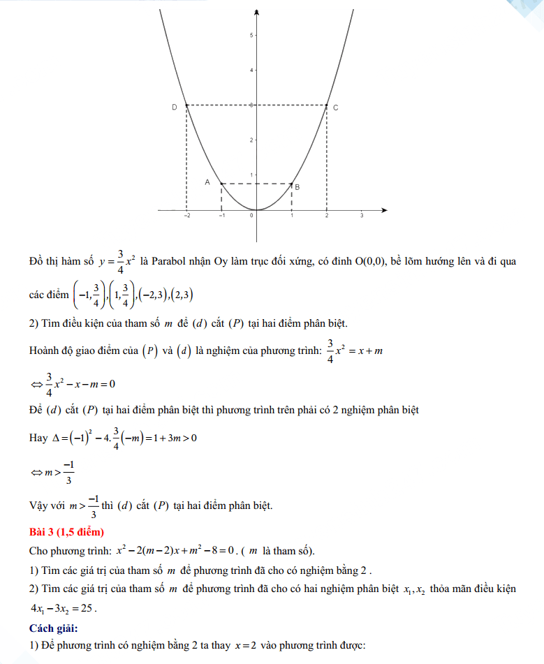 Đáp án đề thi vào 10 môn Toán Bình Dương 2024