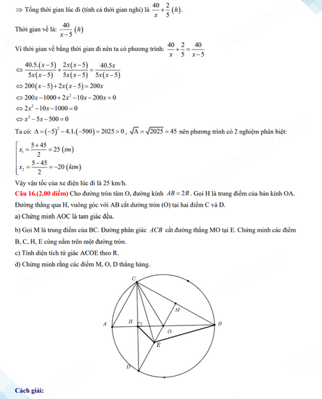Đáp án đề thi tuyển sinh lớp 10 môn Toán Phú Yên 2024