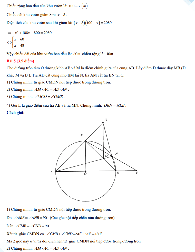 Đáp án đề thi vào 10 môn Toán Bình Dương 2024