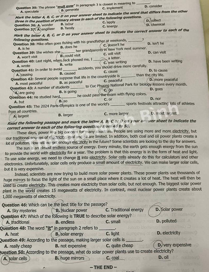 Đề thi vào 10 tiếng Anh 2024 Ninh Bình