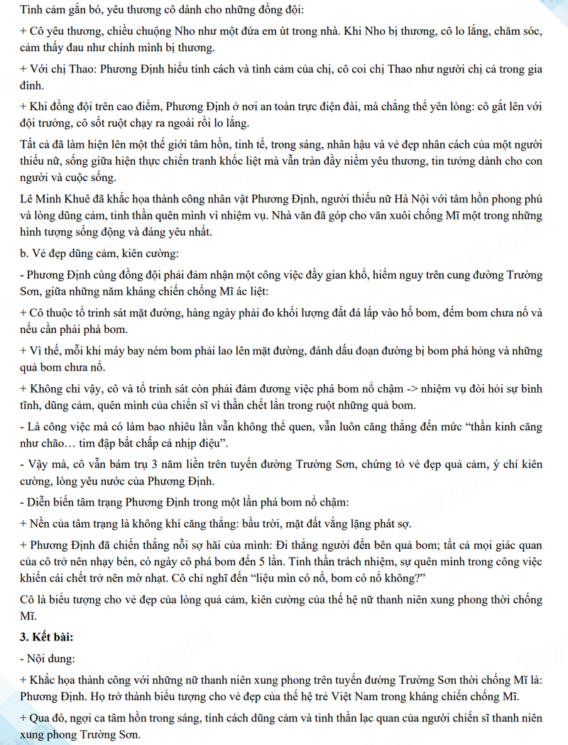 Đáp án đề thi tuyển sinh lớp 10 môn Văn huế 2024-2025