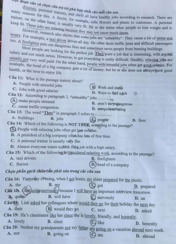 Đề thi tuyển sinh vào 10 môn Tiếng Anh Yên Bái 2024