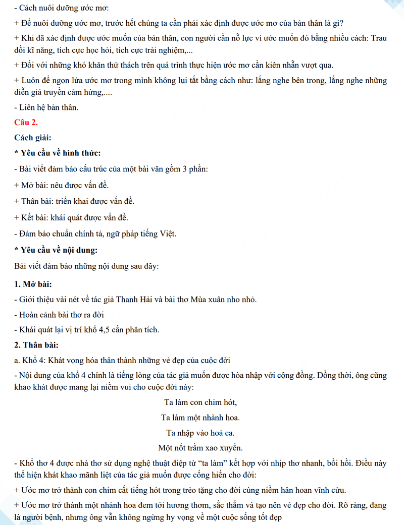 Đáp án đề thi tuyển sinh lớp 10 môn Văn 2024 Bình Thuận