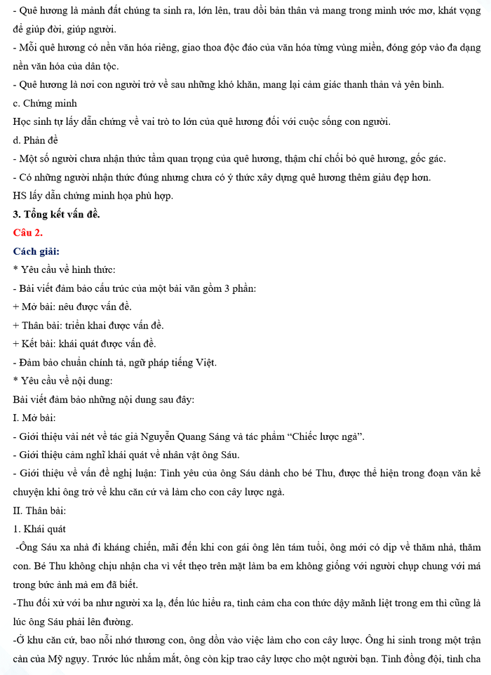 Đáp án đề Văn vào 10 Bắc Kạn 2024