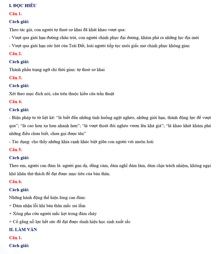 Đáp án đề thi tuyển sinh lớp 10 môn Văn Bắc Giang