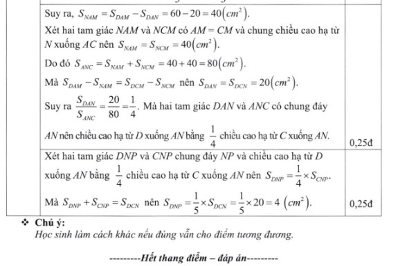 Đáp án đề thi Toán vào lớp 6 trường Nguyễn Tất Thành 2024