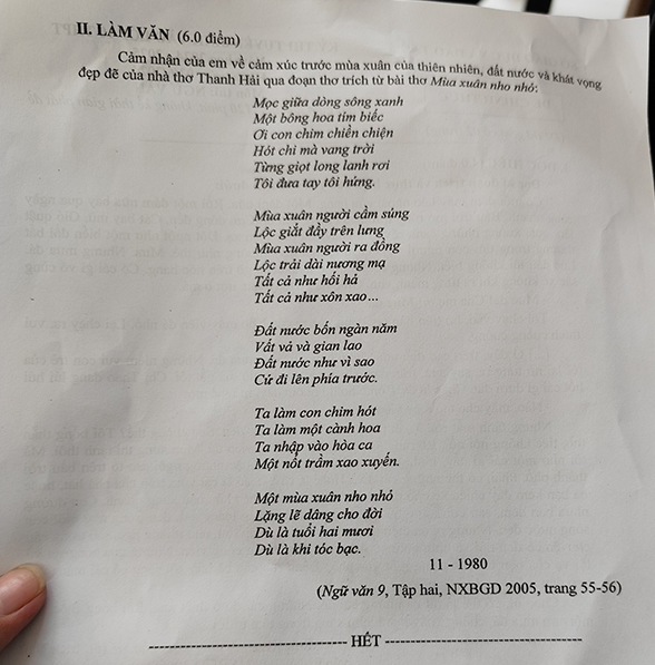 Đề thi tuyển sinh lớp 10 môn Văn An Giang 2024