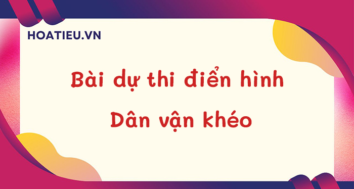 Bài viết về tấm gương dân vận khéo