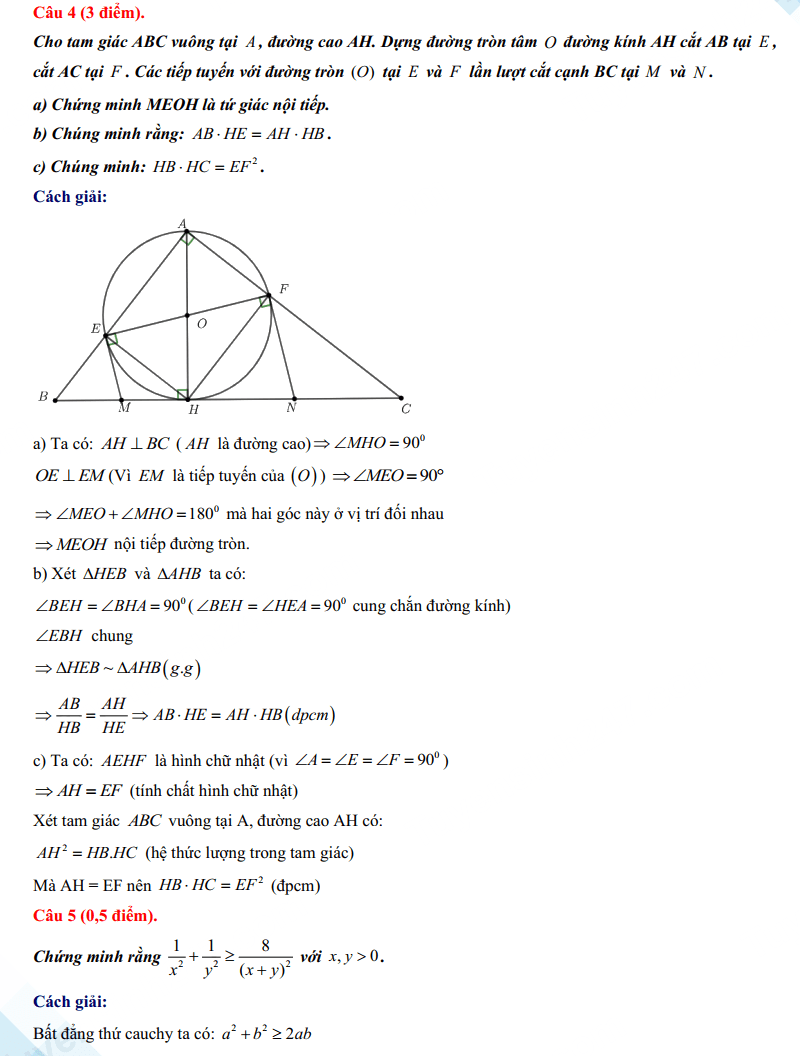 Đáp án đề Toán tuyển sinh lớp 10 Bắc Kạn 2024
