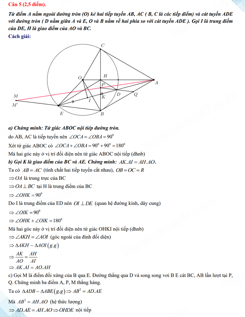 Đáp án đề thi tuyển sinh lớp 10 môn Toán Bình Phước 2024