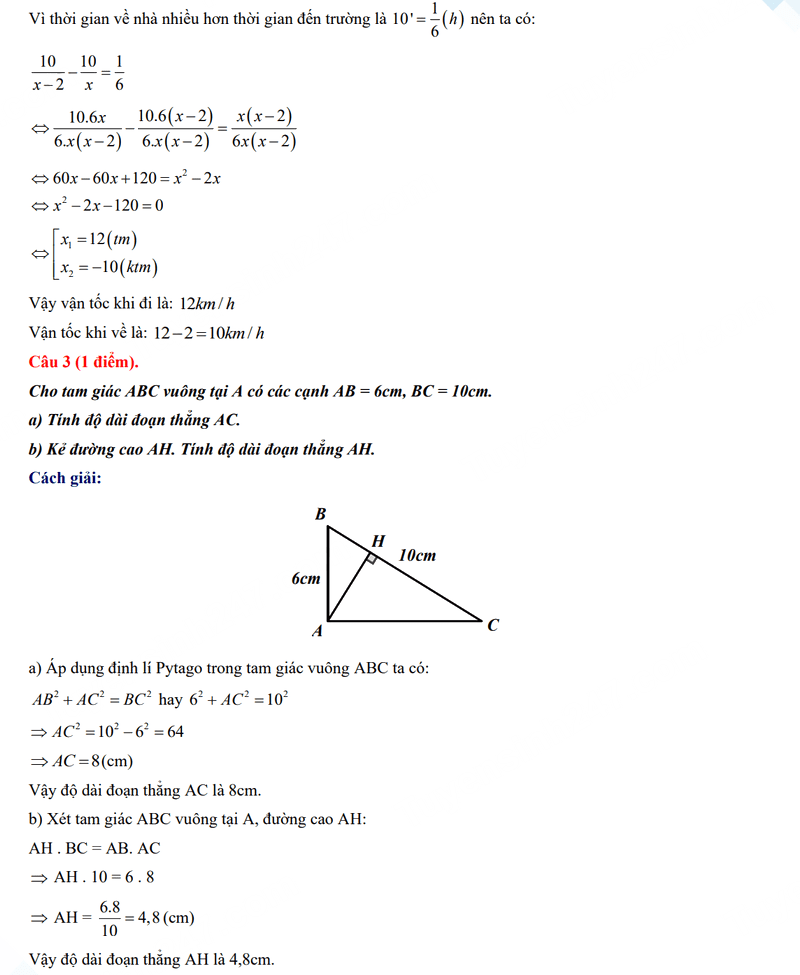 Đáp án đề Toán vào 10 Cao Bằng 2024