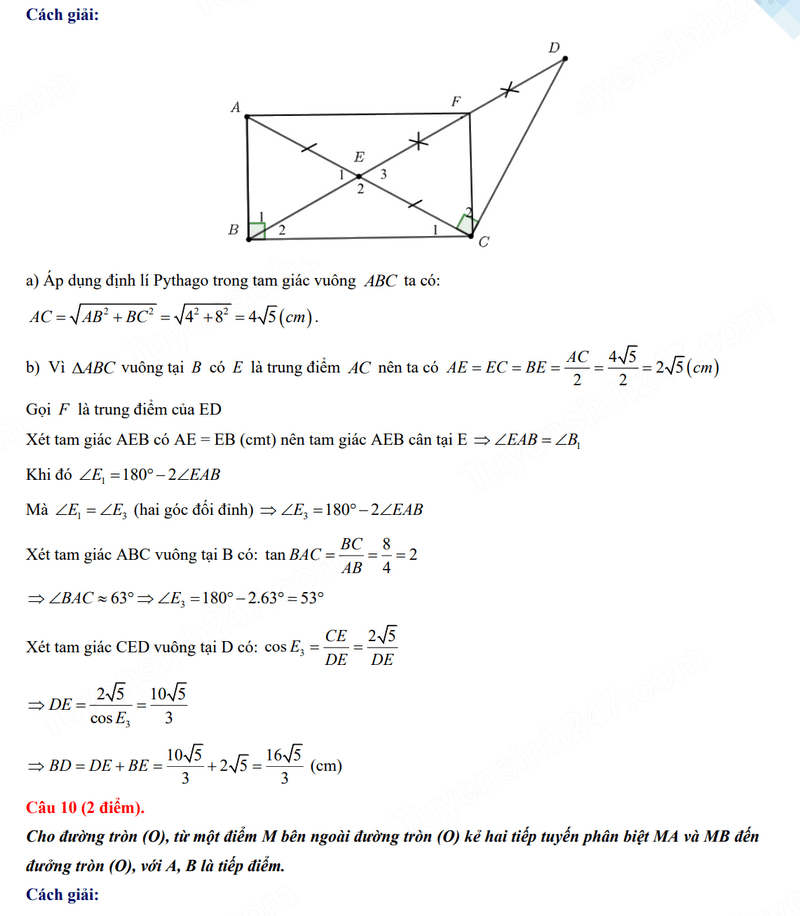Đáp án đề thi tuyển sinh lớp 10 môn Toán Lào Cai 2024 2025