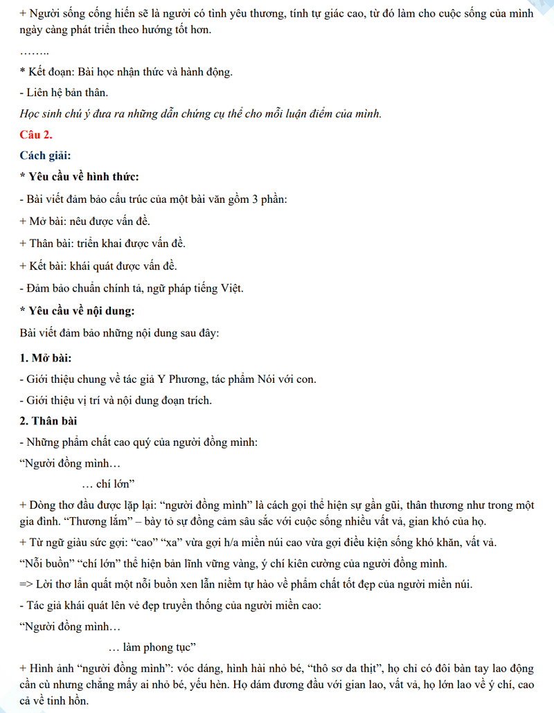 Đáp án đề Văn vào lớp 10 Quảng Bình 2024