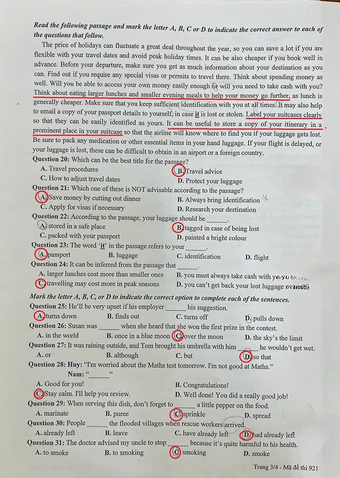 Đề thi tiếng Anh vào 10 Hải Phòng 2024-2025