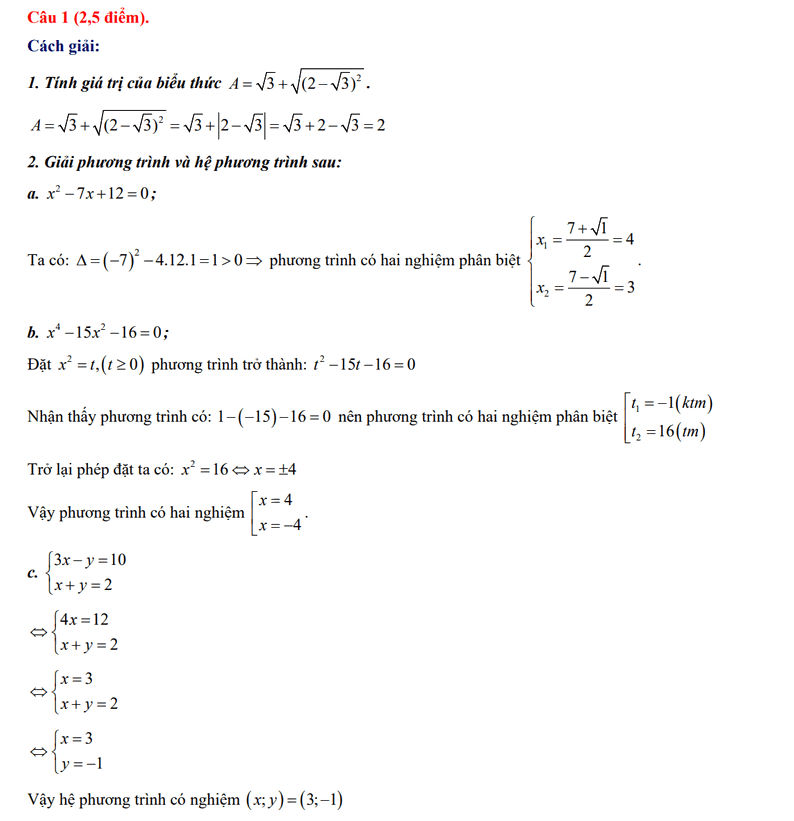 Đáp án đề thi tuyển sinh lớp 10 môn Toán Tiền Giang 2024
