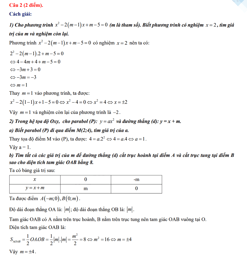  Đáp án đề thi vào 10 môn Toán Bình Định 2024-2025