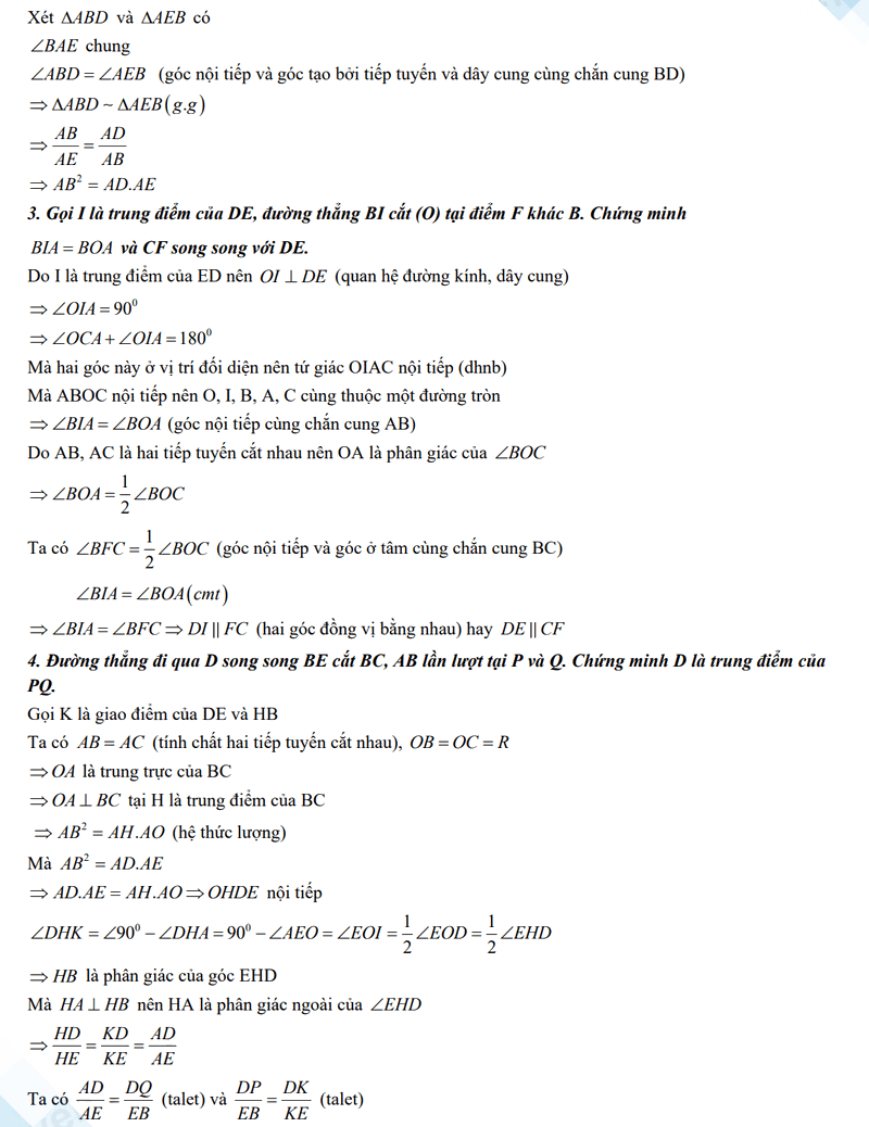 Đáp án đề thi vào 10 môn Toán Bình Định 2024-2025