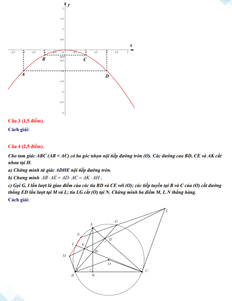 Đáp án đề Toán vào 10 Cần Thơ 2024