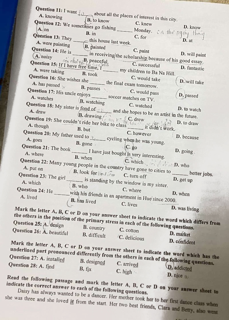 File đề thi tuyển sinh lớp 10 môn Anh Cần Thơ 2024
