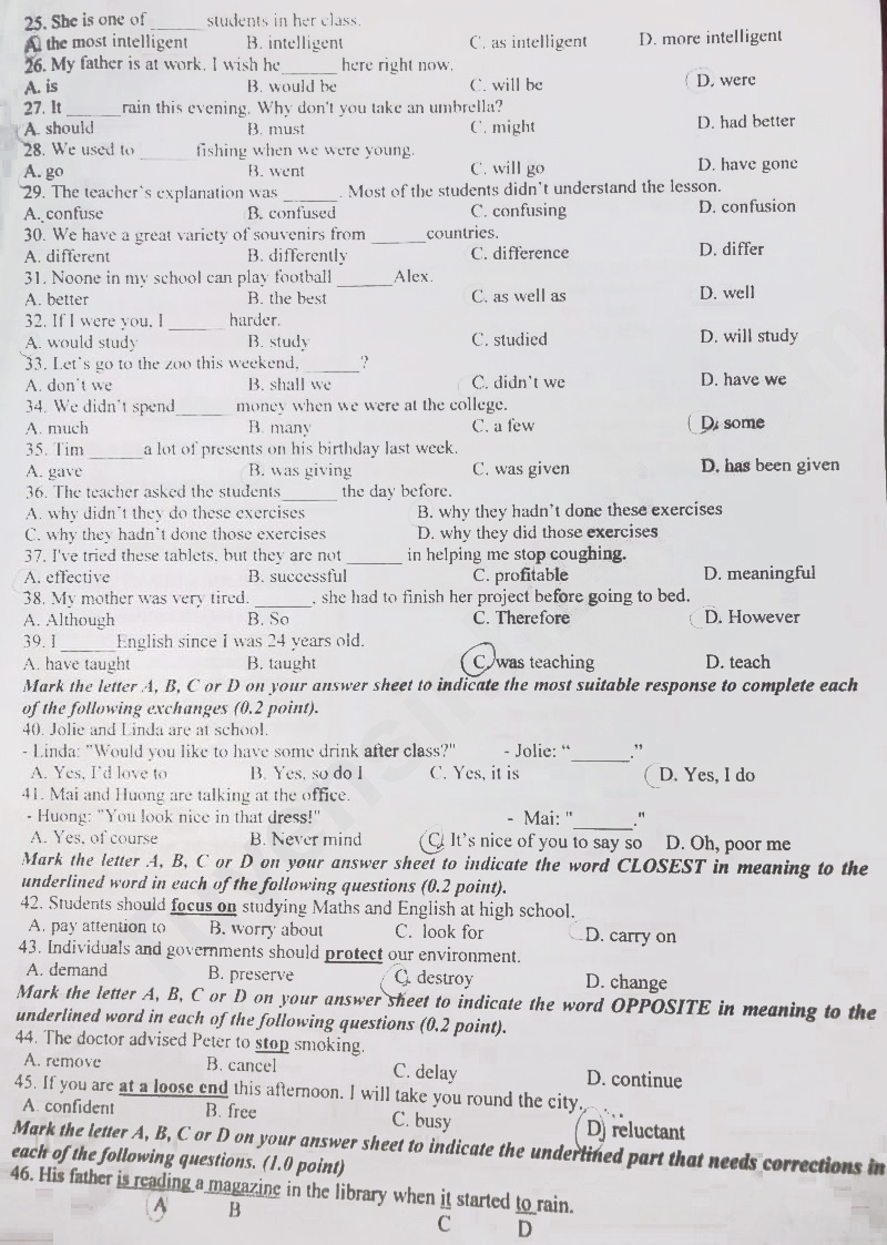 Đề thi tuyển sinh lớp 10 môn Anh Lào Cai 2024