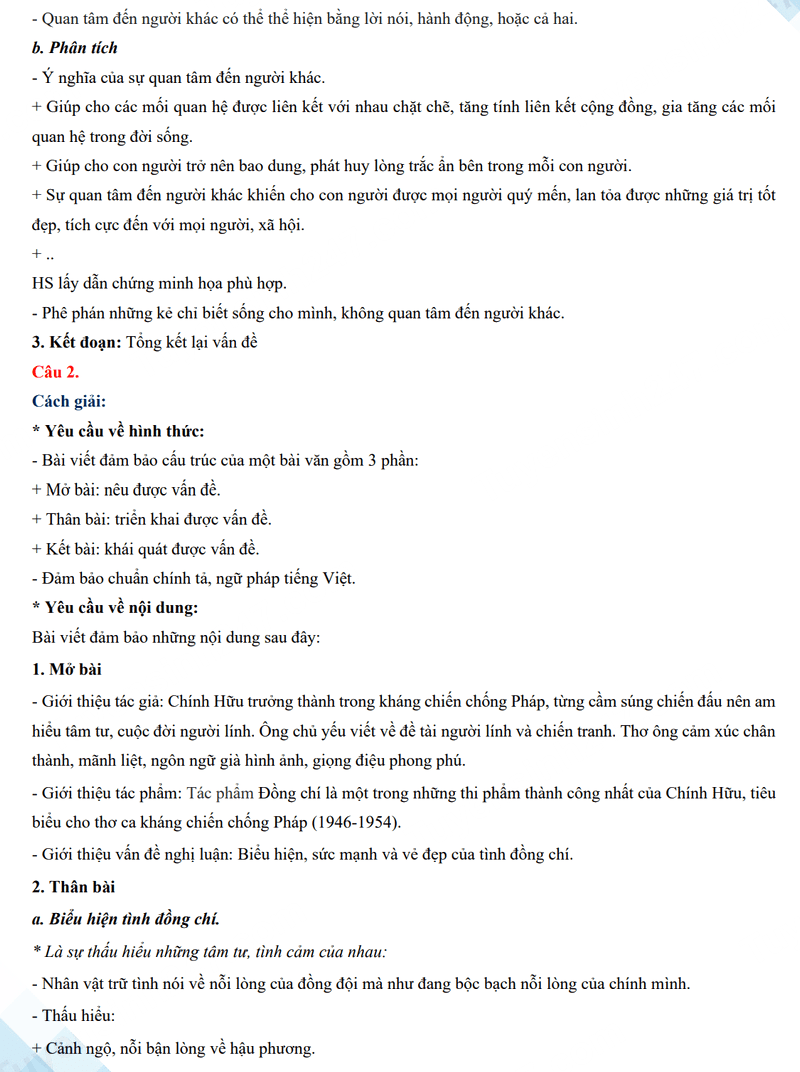 Đáp án đề thi tuyển sinh lớp 10 môn Văn Lạng Sơn 2024-2025