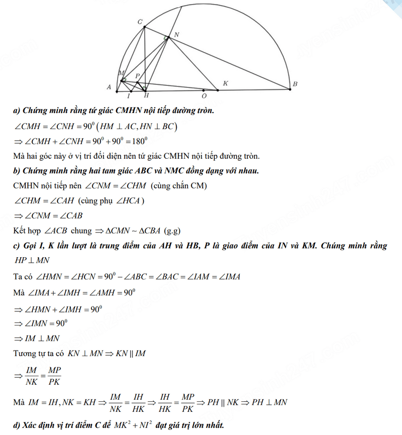 Đáp án đề thi vào 10 Toán Phú Thọ 2024