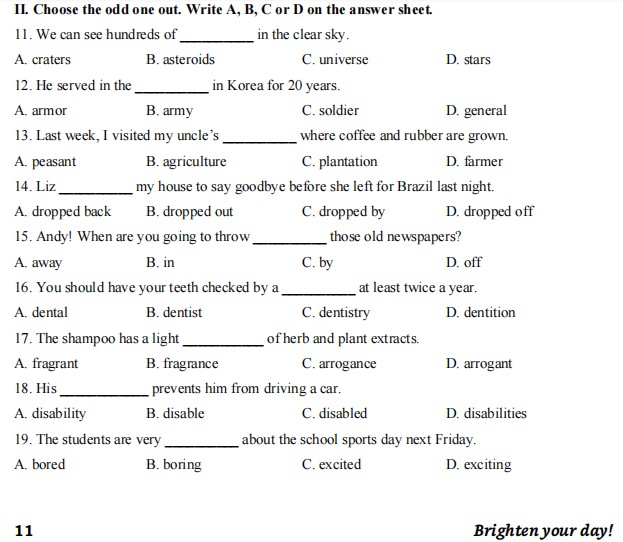 Đề thi vào lớp 6 môn Tiếng Anh trường Archimedes năm 2024