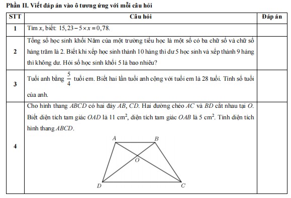 Đề thi Toán vào lớp 6 trường Cầu Giấy 2022-2023