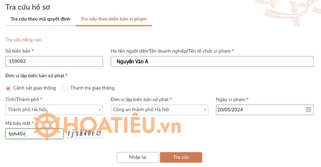 Nộp phạt vi phạm giao thông online