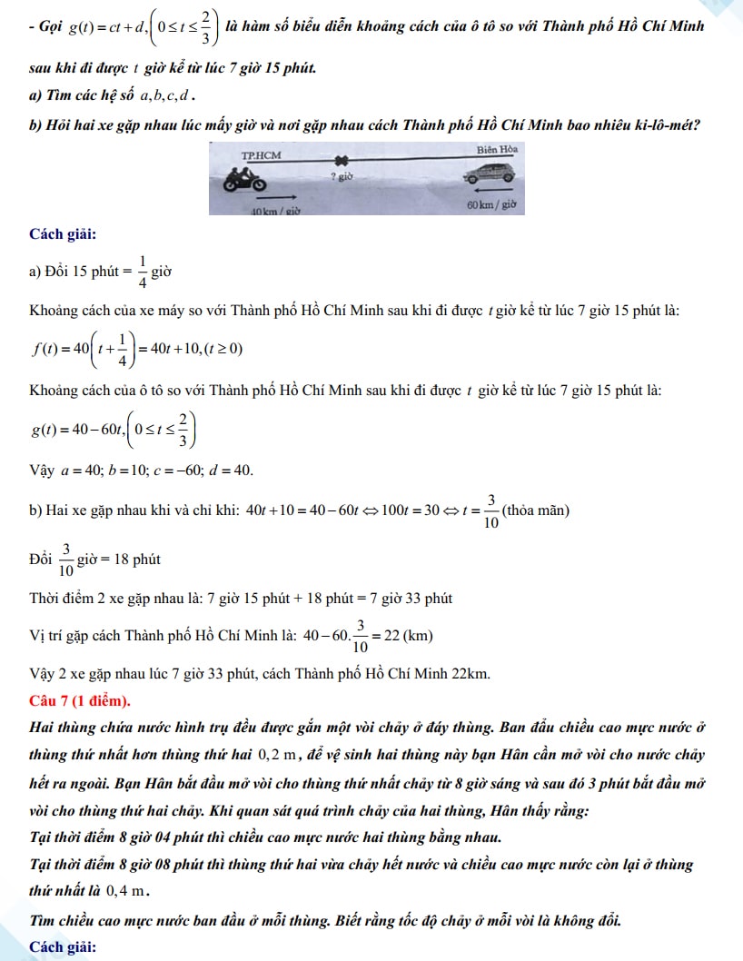 Đáp án đề thi tuyển sinh lớp 10 môn Toán thành phố Hồ Chí Minh 2024