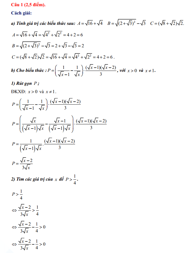Đáp án đề thi vào 10 Lạng Sơn 2024
