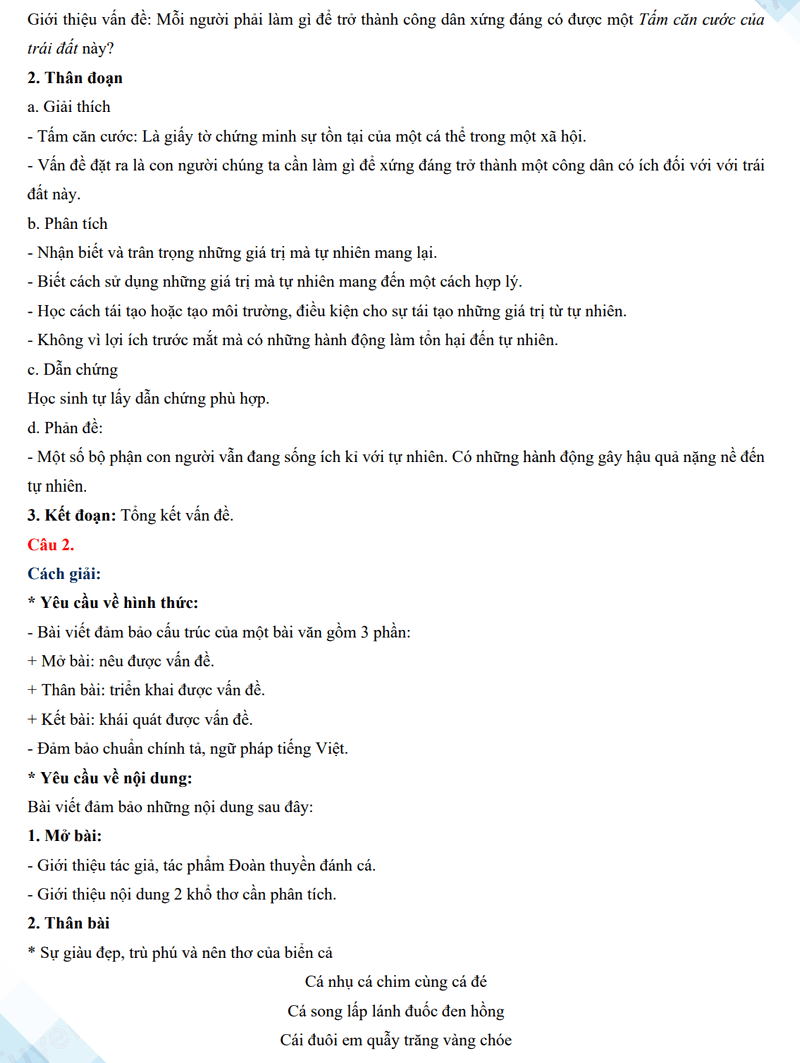 Đáp án đề thi tuyển sinh lớp 10 môn Văn Đồng Nai 2024