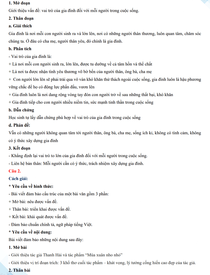 Đáp án đề Văn vào 10 Thái Bình 2024-2025