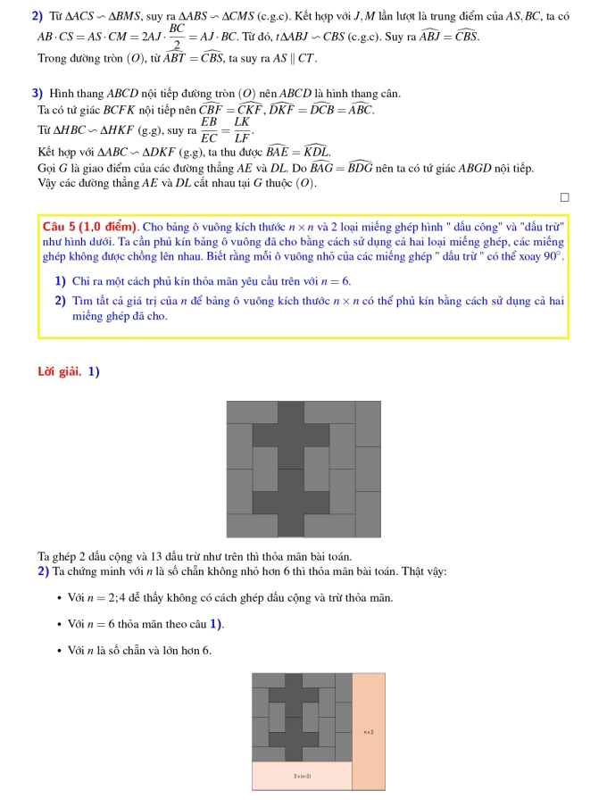 Đáp án đề thi vào lớp 10 chuyên Tin Hà Nội 2024