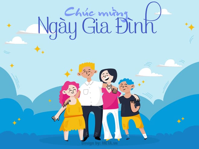 Thiệp chúc Ngày gia đình Việt Nam 28/06 ngộ nghĩnh.