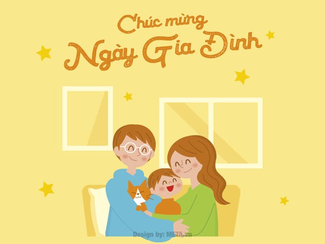 Thiệp chúc mừng ngày gia đình Việt Nam 28-06 dễ thương