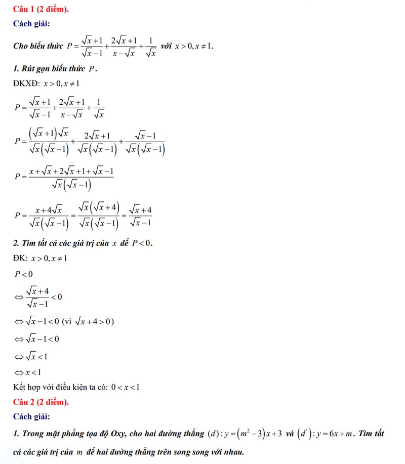 Đáp án đề thi tuyển sinh lớp 10 Thanh Hóa 2024